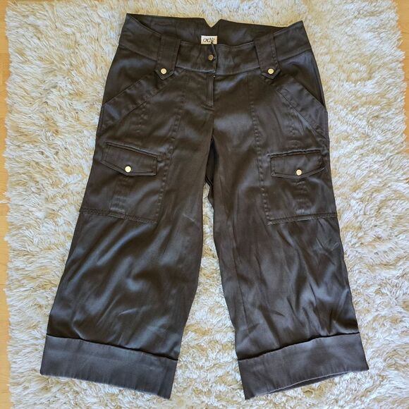 CACHE Vintage Y2k Capri Green Cargo Pants Utility Size 0 Vintage Grunge - Picture 2 of 10